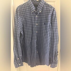Men’s Polo Ralph Lauren Long Sleeve Blue Plaid Shirt Size Large